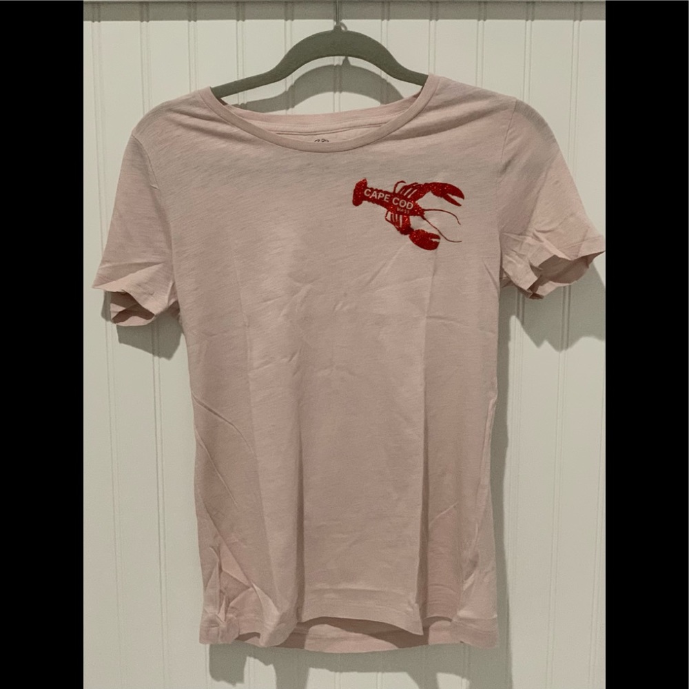 J. CREW “CAPE COD” GLITTER LOBSTER T SHIRT SMALL